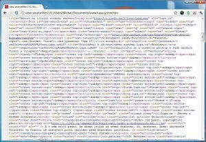 Úvodní stránka Lupa.cz s minimizovaným HTML.