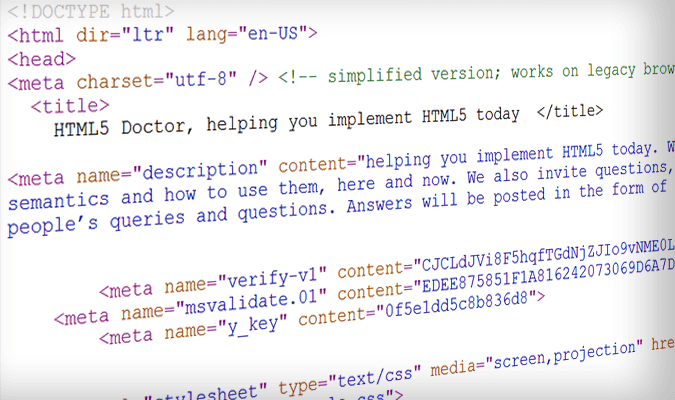 Ukázka HTML5 kódu