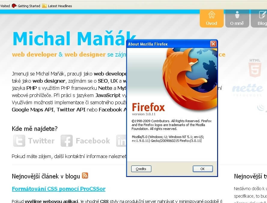 Díky Spoon Browser si mohu zobrazit svou stránku například v prohlížeči Mozilla Firefox 3.