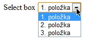 Výběr prvků z roletky - tzv. select box