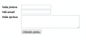 Takto běžně vypadá kontaktní formulář.