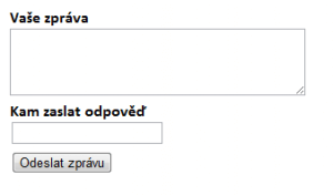 Jednoduchý kontaktní formulář s jinými popisky a jiným zarovnáním.