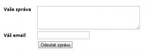 Jednoduchý kontaktní formulář.