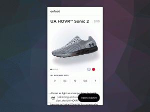 Jak by mohl vypadat detail produktu pro nakupování na mobilu.
